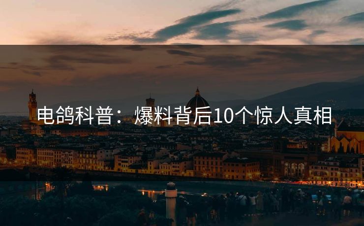 电鸽科普：爆料背后10个惊人真相